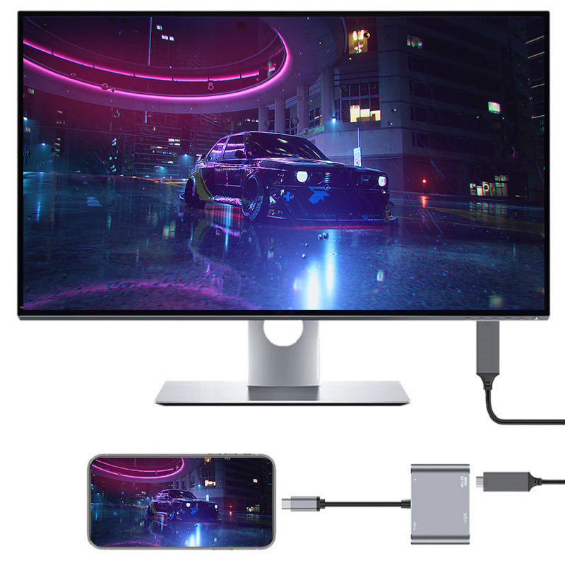 4-in-1 Type-C Docking Station Portable USB-C Hub Adapter Type-C Splitter to USB 3.0 HD VGA USB-C 4-in-1 Type-C Docking Station Portable USB-C Hub Adapter Type-C Splitter to USB 3.0 HD VGA USB-C